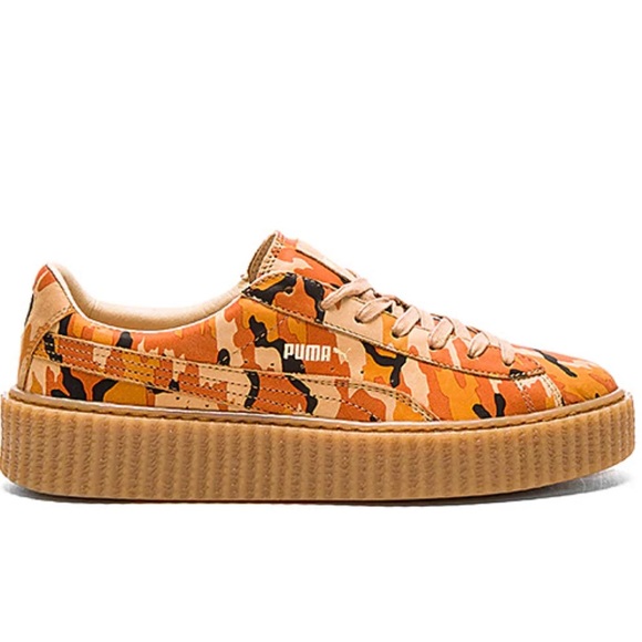 Rihanna Suede Camo Orange Creepers 